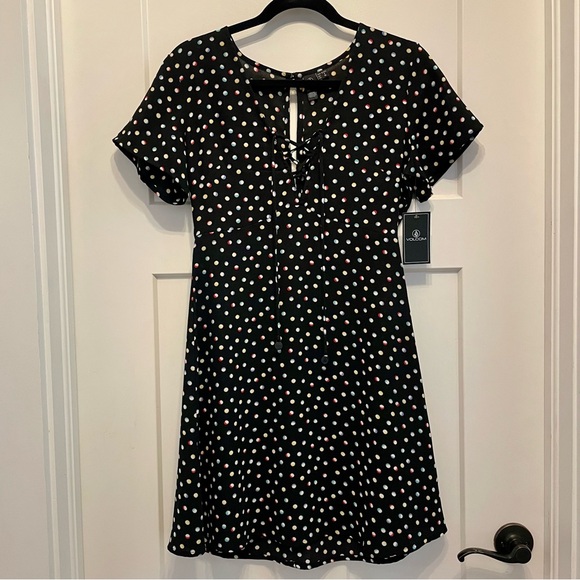 Volcom Colored Polka Dot Dress!! Cute with tapered waist! NWT! - Picture 5 of 12